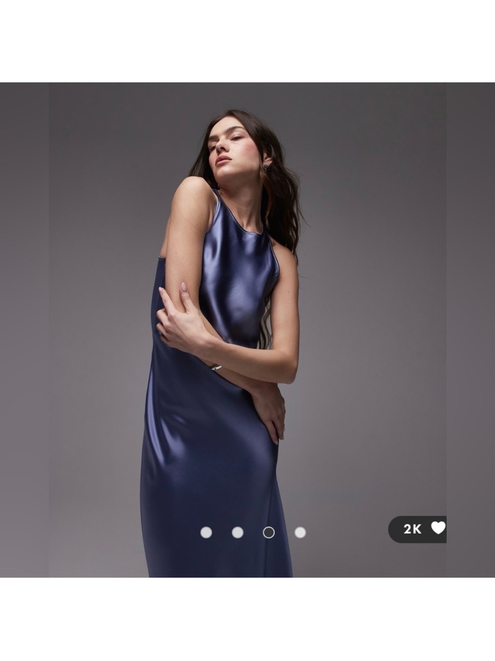 & Other Stories sleeveless satin midi dress - Picture 3 of 9